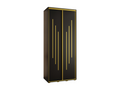 Chicyla 8 Sliding Door Wardrobe 235.2/120/45 2 Doors Black/Black/Gold JLDO07736