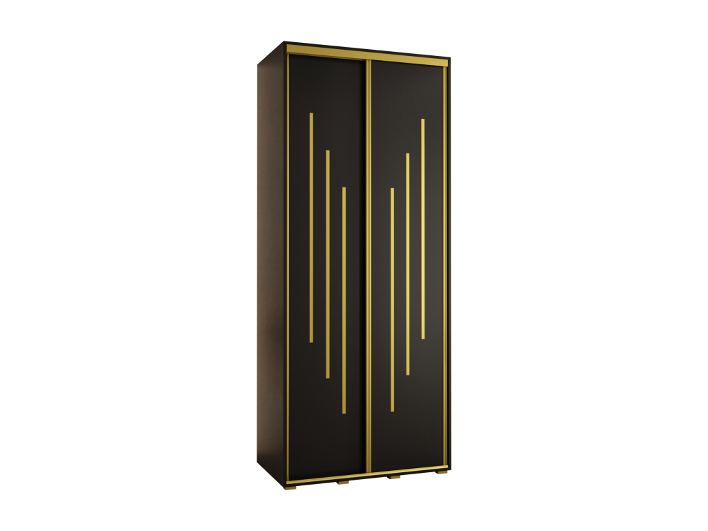 Chicyla 8 Sliding Door Wardrobe 235.2/120/45 2 Doors Black/Black/Gold JLDO07736