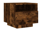 Bedside table with LED lights, smoked oak, 40x39x37 cm, DCAT67820