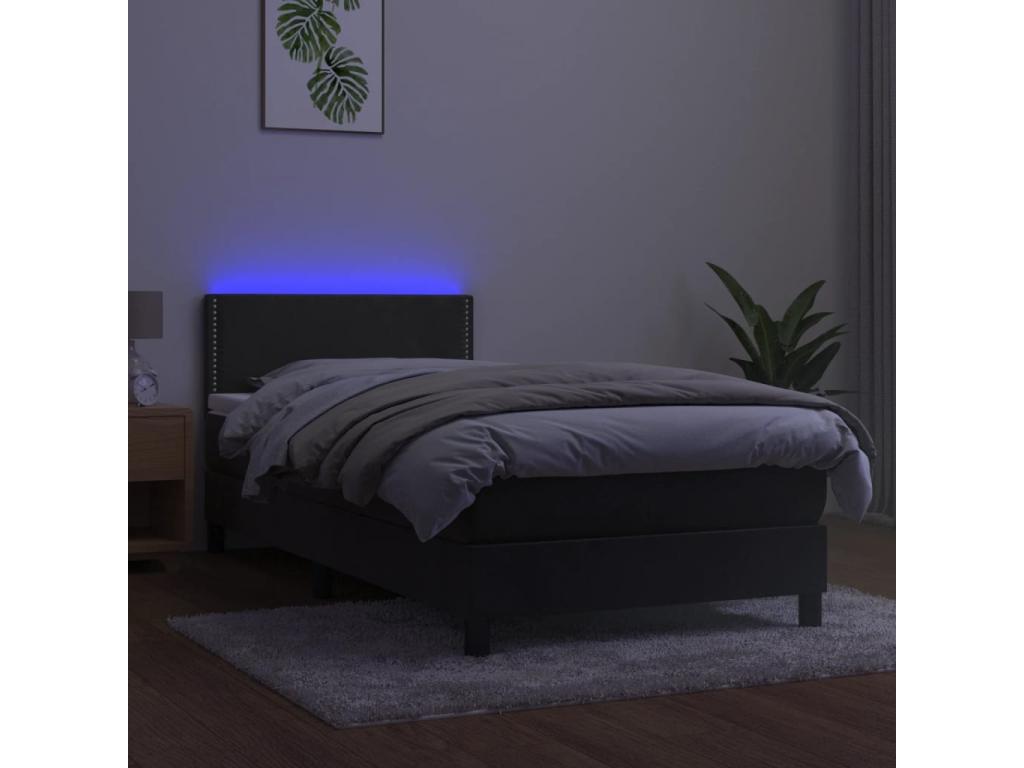 Domopure bed base with LED mattress, dark grey, 100x200 cm, ZQFR72751