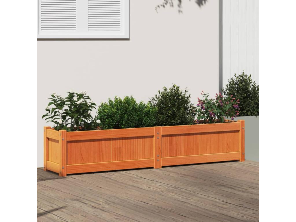 Brown wax planter 150x31x31 cm solid pine wood XZTB15920