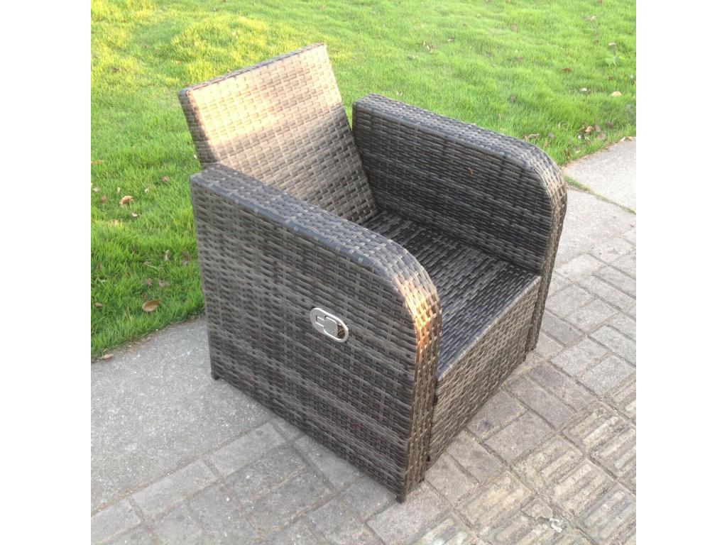 6-seater rattan garden furniture set with sofa, stools, coffee table, and chair. MéChicyla dark grey XJVP78766