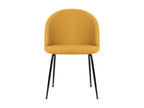 Domopure ZWSZ65479 Modern Chair in Mustard Yellow Upholstered Fabric with Black Metal Legs