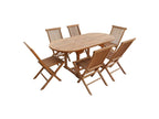 Chicyla teak garden furniture set - extendable oval table - 6 seats - Chicyla RIAA61055