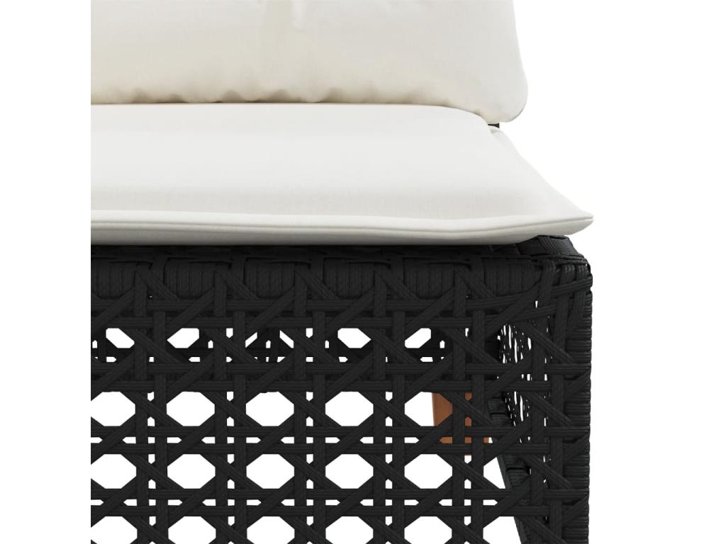 9-piece garden furniture set with cushions, black resin wicker PUOQ22009