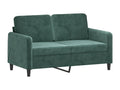 2-piece sofa set with dark green velvet cushions TQVI78469