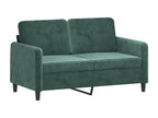2-piece sofa set with dark green velvet cushions TQVI78469
