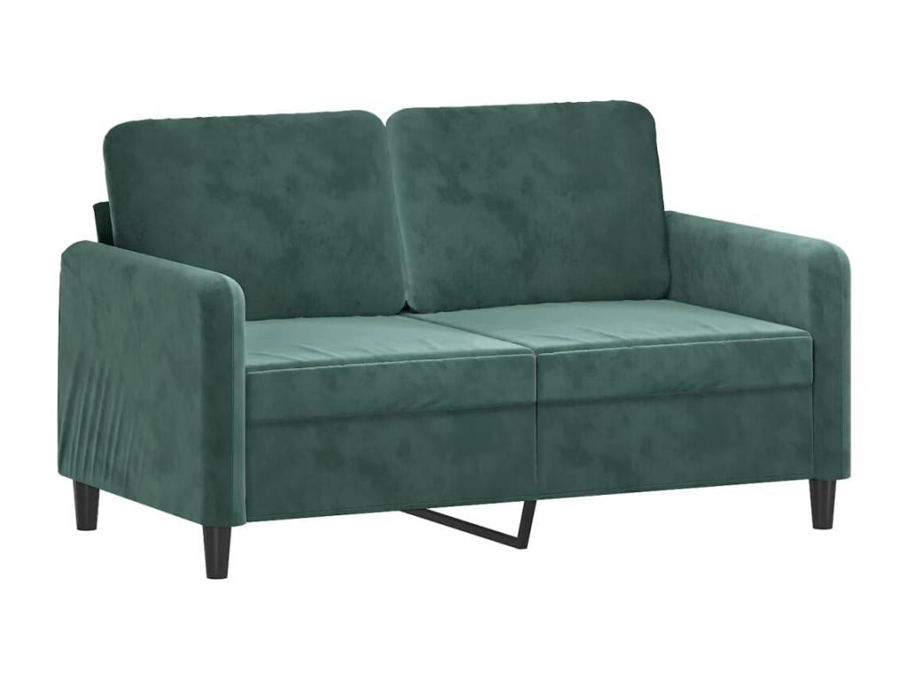 2-piece sofa set with dark green velvet cushions TQVI78469