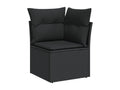 6-piece garden furniture set with cushions, black woven resin WATY03554