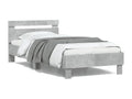 Bed frame with headboard, concrete grey, 100x200 FUVQ24421