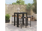 Chicyla JTJN70100 5-piece black poly rattan/solid wood garden bar set