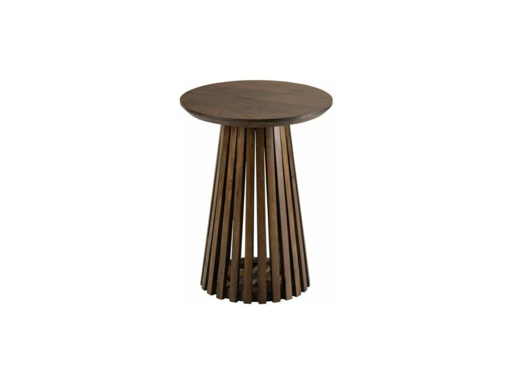 Meublori 40cm Brown Wooden Side Table