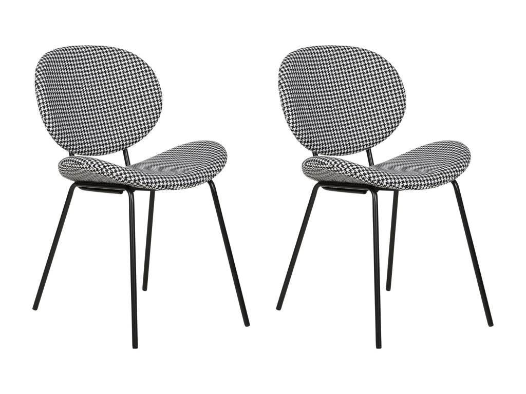 Set of 2 Chicyla dining chairs, black/white, JOVK91918