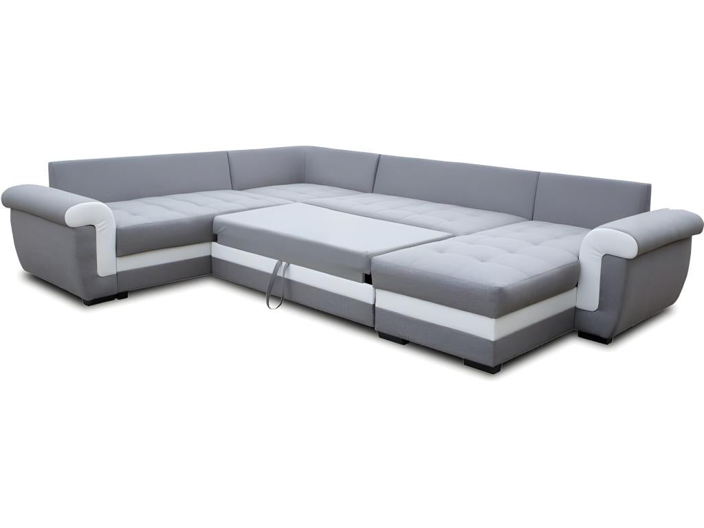 Domopure panoramic convertible sofa, dark grey and black, TVZS87522