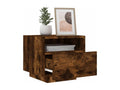 Bedside table with LED lights, smoked oak, 40x39x37 cm, DCAT67820