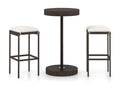3-piece garden bar set with cushions, brown woven resin PWDX17791