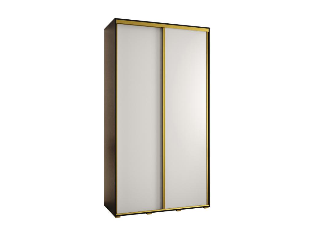 Domodure 1 Sliding Door Wardrobe 235.2/140/45 2 Doors Black/White/Gold ILNW60375