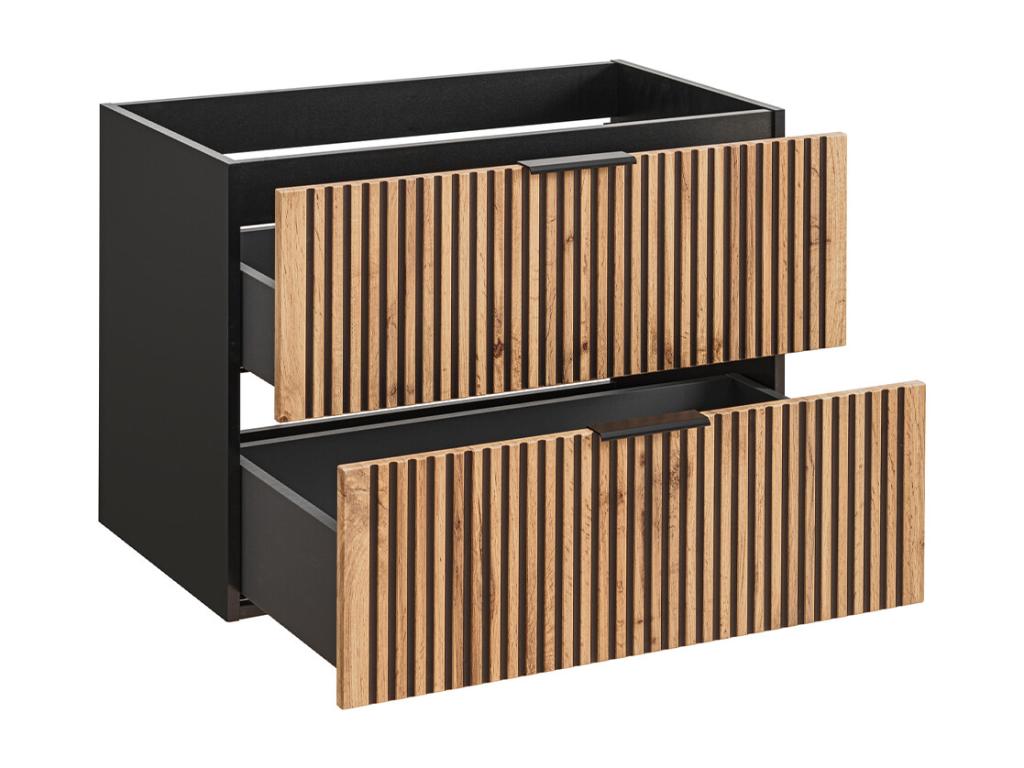 Chicyla 80cm Vanity Unit in Wood and Black HIHW02362