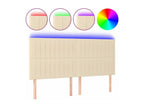 Cream LED Headboard 160x5x118/128 cm Fabric LFMB07839