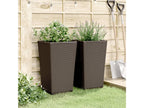 2-piece brown planters, 32.5x32.5x57 cm, polypropylene, CGGY93598