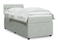 Chicyla bed base and mattress, light grey, 90x190 cm, velvet, TUOM37062