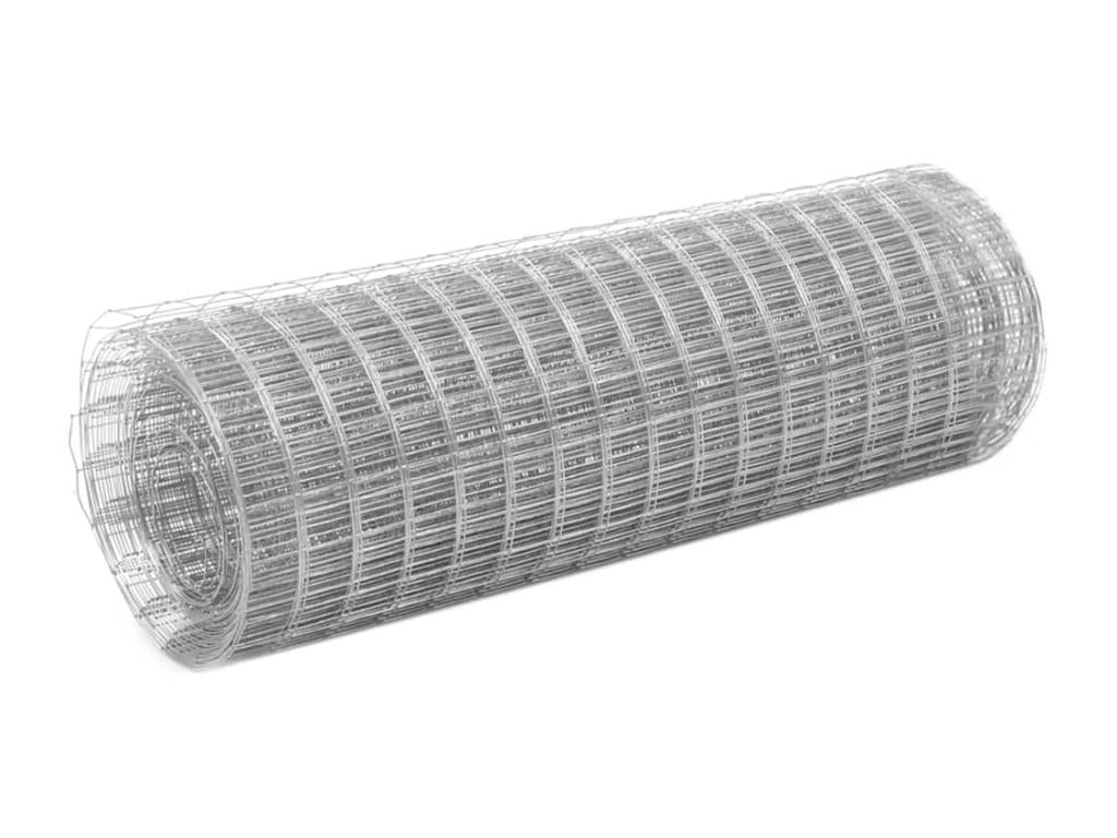 Aviary wire mesh, galvanized steel, 25x0.5 m, silver, 3 PASI96478