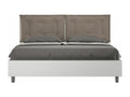 Domopure FWTM57003 160x200 Storage Bed with Cappuccino Faux Leather Cushions