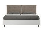 Domopure FWTM57003 160x200 Storage Bed with Cappuccino Faux Leather Cushions