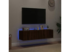 Chicylaères LED wall-mounted TV units, 2 pieces, brown oak, 60x35x31 cm, KIWZ82924