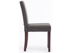 Set of 2 modern design dining chairs in light and dark grey fabric with dark brown wooden legs 10 0001554 OCWA95221