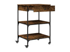 Smoked oak kitchen trolley 60x48x89.5 cm engineered wood OGAI13631