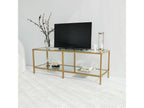 Domopure TV Stand, Living Room Sideboard, Low TV Cabinet, Wall-Mounted Storage Base, 130x40x45 cm, Gold VJJD95151