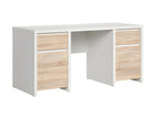 Chicyla White and Wood 2-Door 2-Drawer Desk RRES79226