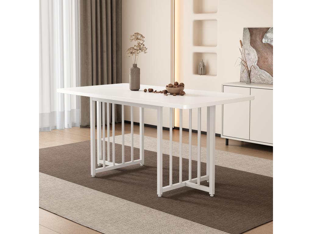 Modern dining table for 4 to 6 people - 158x76x75 cm - Particleboard - White VRKO63763