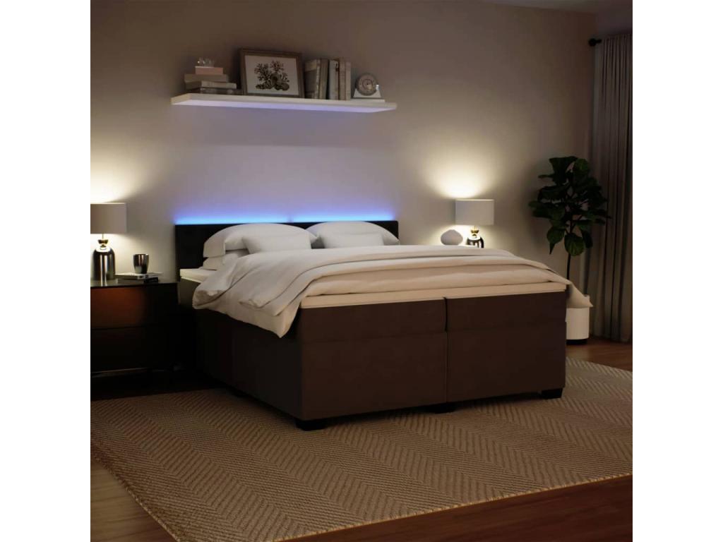 Domopure bed base and mattress, light grey, 200x200cm, velvet, TSEP09927