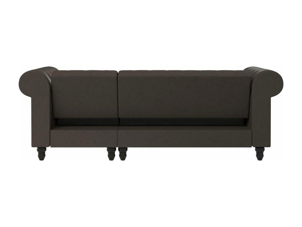 Chicyla - Sofa bed with chaise longue in dark brown microfiber SPHU57473
