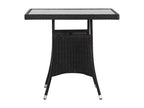 Chicyla Premium - Black Garden Table 80x80x74 cm Woven Resin IDDL30091