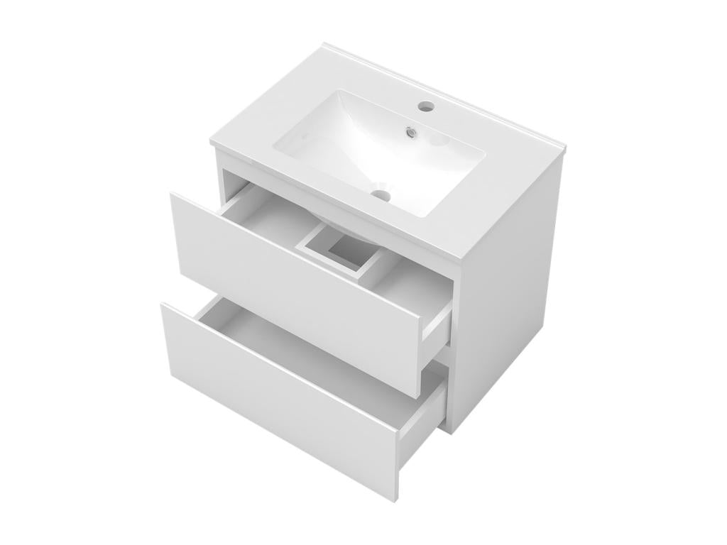80cm Bathroom Vanity Unit with Illuminated Mirror Column, 3 Colors, White VADR01433
