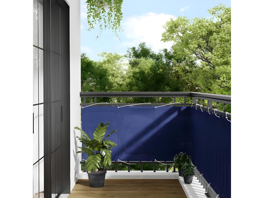Blue balcony screen 75x1000 cm polyester Domopure QDVM08333