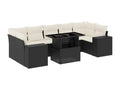 8-piece garden furniture set with cushions, black resin wicker ZPJE88788