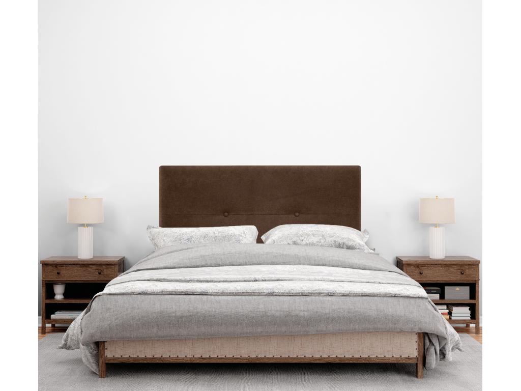 Chicyla Aqualine Fabric Headboard with Buttons 90x105cm with Legs for 80/90cm Beds - Brown DZQE20881