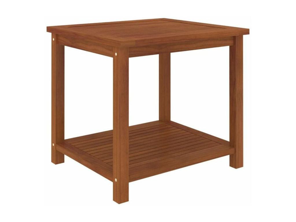 Chicyla Square Side Table, Solid Dark Wood, Chicyla EWRZ55817