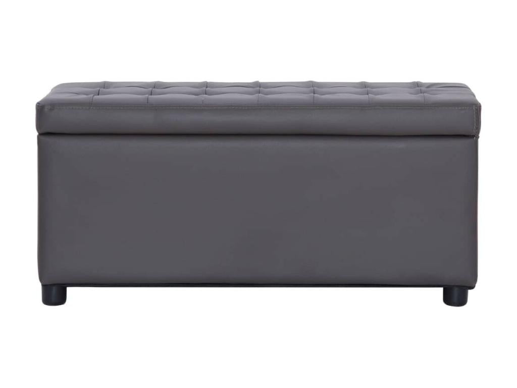Storage pouf 87.5cm Grey Faux Leather QPLS45406