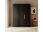 3-door wardrobe with two hanging rails - 150 cm - black - Chicyla ZDKD44466