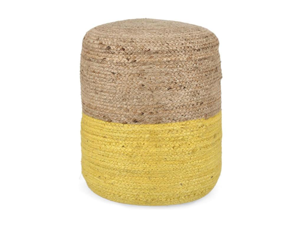 Round braided pouf in Domopure D45 - Domopure RTUR32324