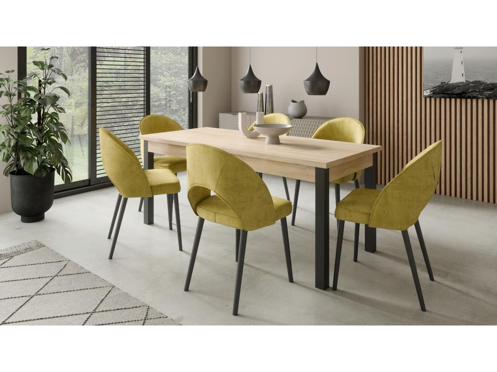 Modern chair in black beech wood and choice of fabric Cekuza-Fabric 27111 VDLX83336