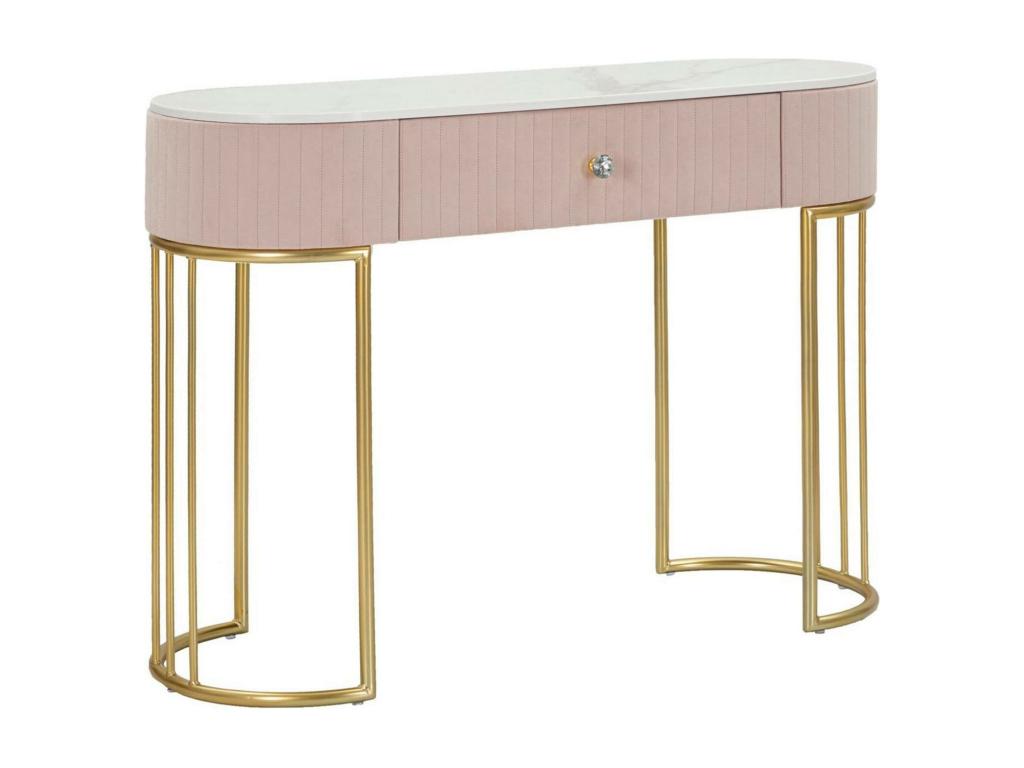 Abstract Console Table, Multipurpose Storage Cabinet, Hallway Desk, 100x40 h75 cm, Pink and White KIIA48989