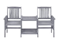 Domopure Solid Garden Chairs with Tea Table and Cushions DLCQ42480