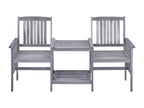 Domopure Solid Garden Chairs with Tea Table and Cushions DLCQ42480