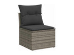 6-piece garden furniture set with grey resin wicker cushions JBJS63971
